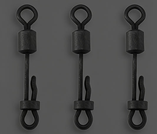 Clam Lock Swivels Size 8 x 10 Matt Black